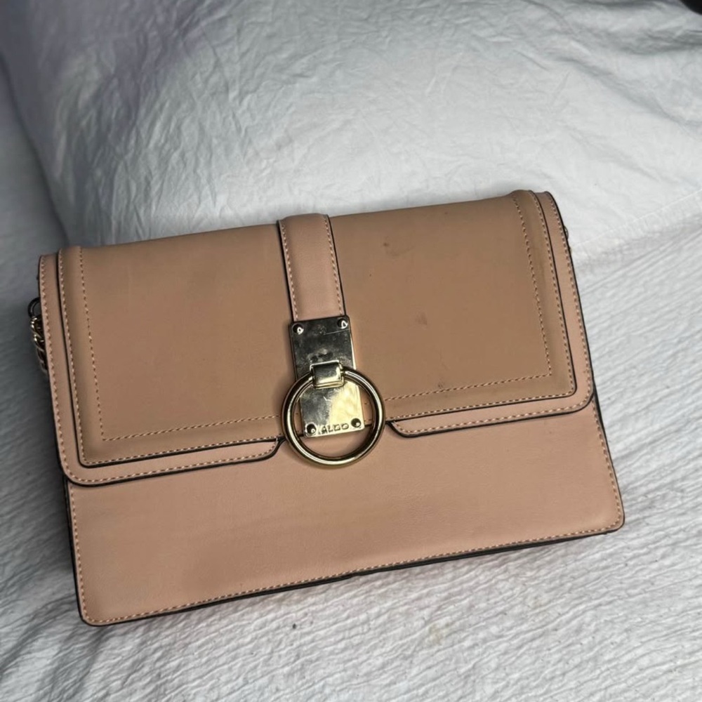 Aldo Tan Clutch with Gold-Tone Hardware